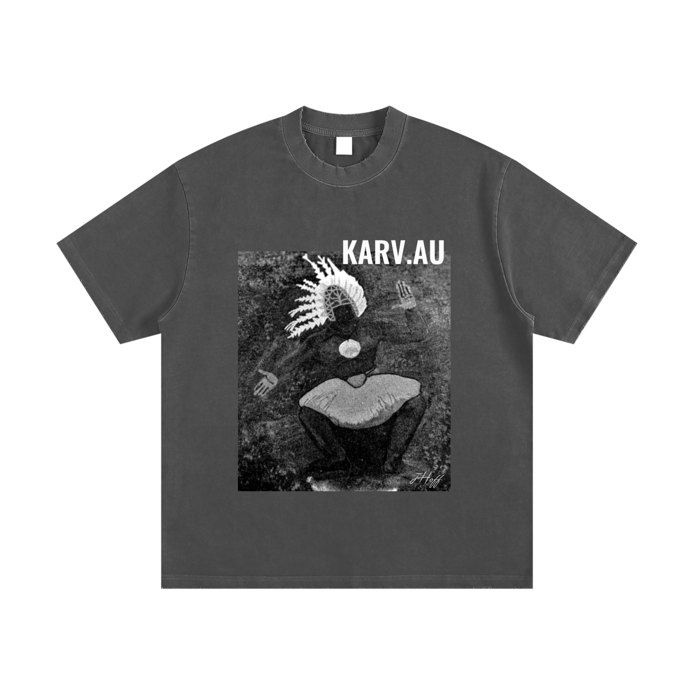 Kab Kar - Vintage Wash Front Print T-Shirt