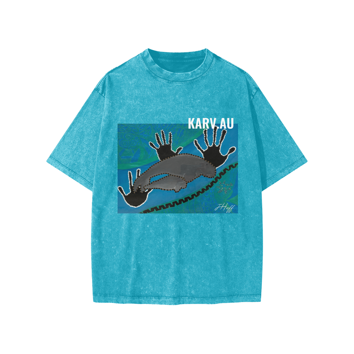 KIDS Dugong Dreaming Blue Snow Wash T-shirt